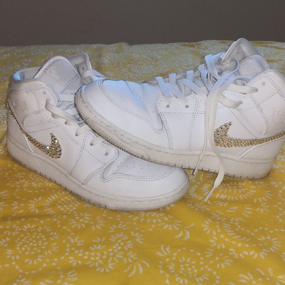 Hand bedazzled air Jordan 1s